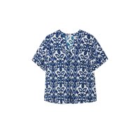 Tunic + Bermuda shorts, ecru patterned