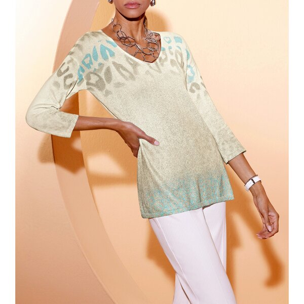 3/4-Arm-Pullover, sesam-champagner-bedruckt