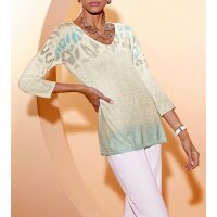3/4-Arm-Pullover, sesam-champagner-bedruckt