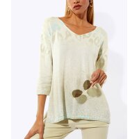 3/4-Arm-Pullover, sesam-champagner-bedruckt
