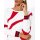 Jacquardmuster-Pullover, weiß-rot