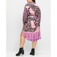 Satin-Hemdblusenkleid, pink gemustert