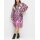 Satin-Hemdblusenkleid, pink gemustert