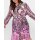 Satin-Hemdblusenkleid, pink gemustert