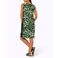 Kleid m.Kontrast-Einsätze, apfel-schwarz-bedruckt