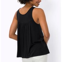 Shirttop mit Häkeleinsatz, juodas