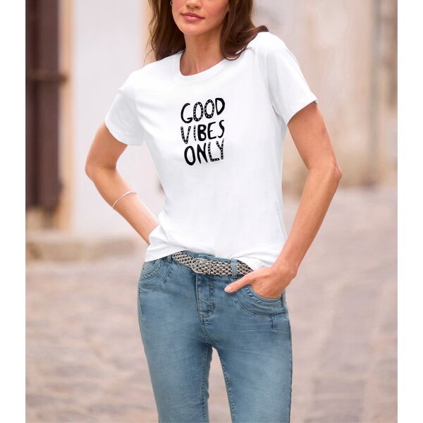 Shirt mit Schriftzug, weiß