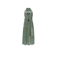Maxi-Druckkleid, blaugrün-gelb
