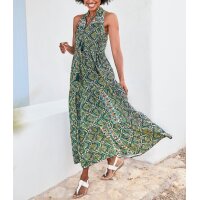 Maxi-Druckkleid, blaugrün-gelb