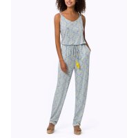 Jersey-Jumpsuit, himmelblau-limone-bedruckt