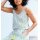 Jersey-Jumpsuit, himmelblau-limone-bedruckt