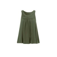Shirttop mit Häkeleinsatz, khaki