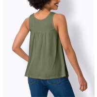 Shirttop mit Häkeleinsatz, khaki