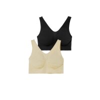 Doppelpack-Bustier, hautfarben+schwarz