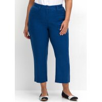7/8-Hose aus Leinen-Mix, blaubeere