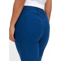 7/8-Hose aus Leinen-Mix, blaubeere