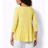 Seiden-Kaschmir-Pullover in Plissee-Optik, zitrone