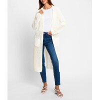 Ajour Pattern Knit Coat, ecru