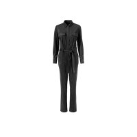 Overall in Veloursleder-Optik, schwarz