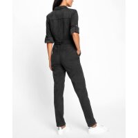 Jumpsuit in Suede Look, black
