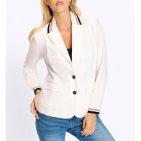 Jersey blazer w. contrasting ribbed cuffs, ecru