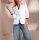 Jersey blazer w. contrasting ribbed cuffs, ecru