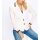 Jersey blazer w. contrasting ribbed cuffs, ecru