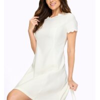 Sommerkleid mit Wellenkanten, ecru