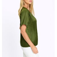 Bluse m. Plissee-Falten, oliv