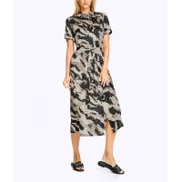 Hemdblusenkleid mit Bindegürtel, schwarz-champagner-bedruckt