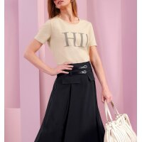 Shirt m. Zierperlen-"Hi!"-Schriftzug, sand