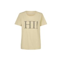 Shirt m. Zierperlen-"Hi!"-Schriftzug, sand