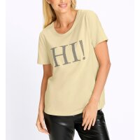 Shirt m. Zierperlen-"Hi!"-Schriftzug, sand
