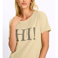 Shirt m. Zierperlen-"Hi!"-Schriftzug, sand
