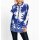 Bluse m. Bordüren-Druck, royalblau-ecru