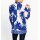 Bluse m. Bordüren-Druck, royalblau-ecru