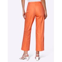 Stretch trouser suit, orange-champagne-marl