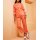 Stretch trouser suit, orange-champagne-marl