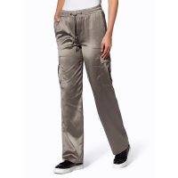Spodnie cargo z satyny, taupe