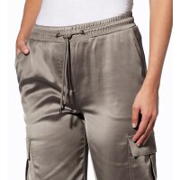 Spodnie cargo z satyny, taupe