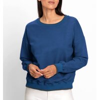Sweatshirt w. contrast stripes on ribbed cuffs, royal blue