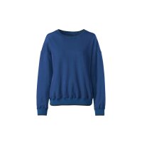 Sweatshirt w. contrast stripes on ribbed cuffs, royal blue