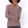 Sweter z wzorem warkoczowym i efektem used-look, różowy kwarc
