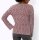 Sweter z wzorem warkoczowym i efektem used-look, różowy kwarc