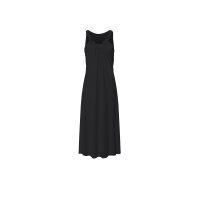 Jersey dress with crochet insert, black