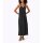 Jersey dress with crochet insert, black
