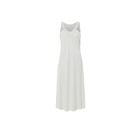 Jersey dress with crochet insert, ecru