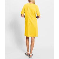 Summer dress with pleat at V-neckline, sun yellow