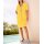 Summer dress with pleat at V-neckline, sun yellow