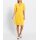 Summer dress with pleat at V-neckline, sun yellow